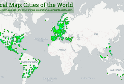 Les chansons les plus écoutées dans le monde, ville par ville
